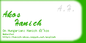 akos hanich business card